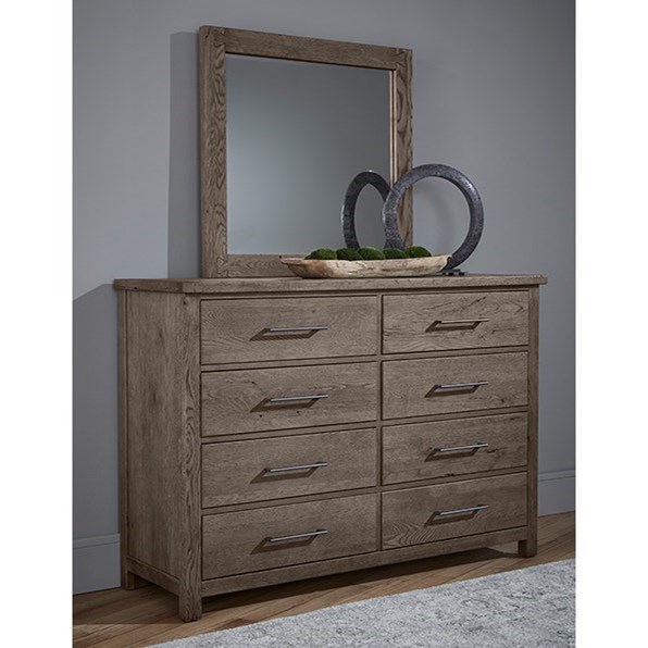 Vaughan Bassett Dovetail 751 751002+446 Rustic Dresser and Mirror